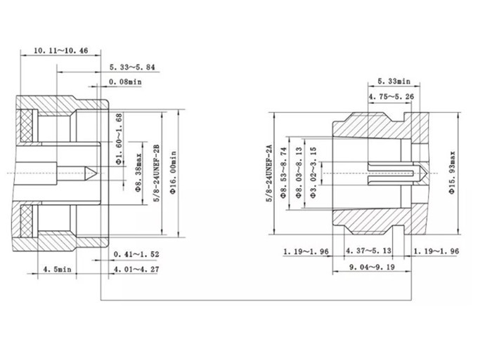 N Female Bulkhead RF Connector with Microstrip with M10X1