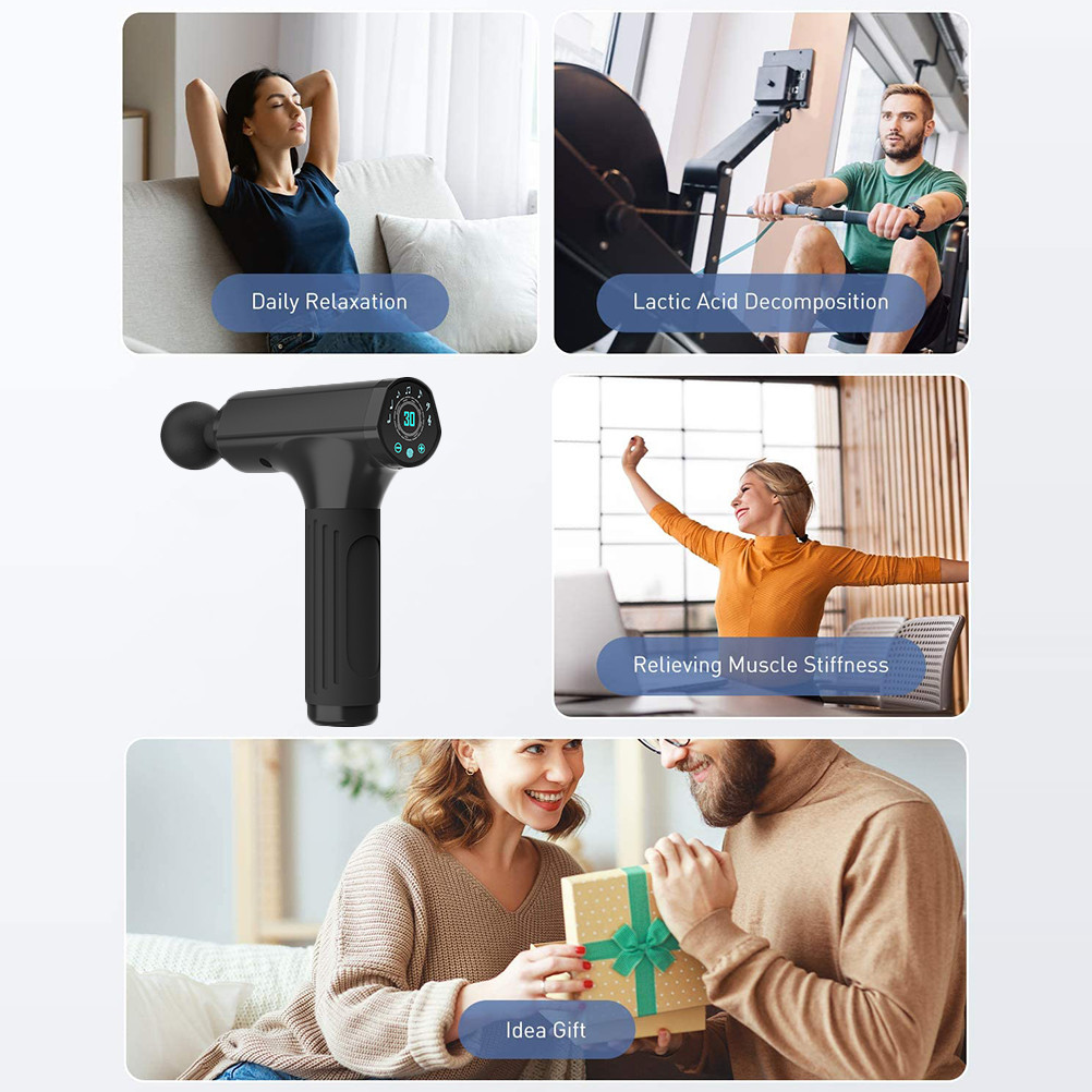 1000rpm 30 Speed Led Handheld Massager Gun Electric Deep Tissue Massager