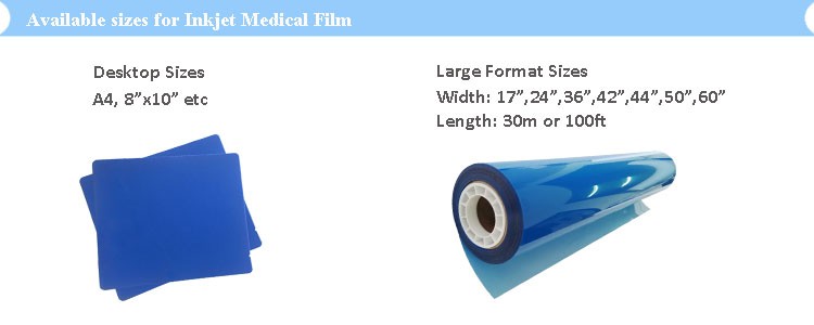 210 Micron Thickness Blue Sensitive Film X Ray Image For Inkjet Dry PET Printing A4