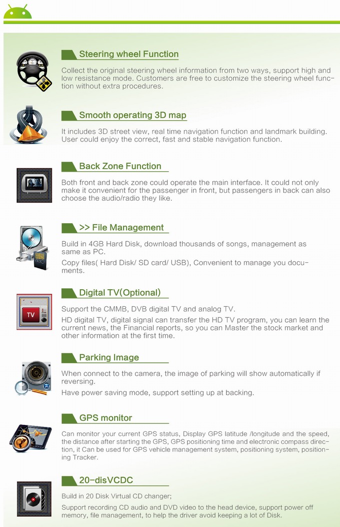 Ouchuangbo Pure Android 4.0 DVD Multimedia Stereo Player for Ford Ranger 2013 GPS Navi iPo