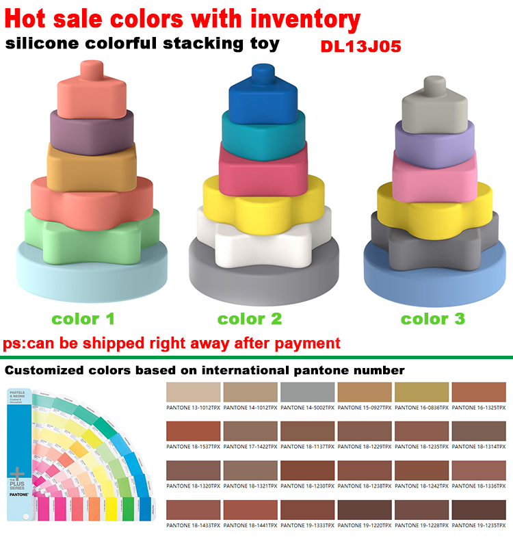 CE Educational Silicone Stacking Toys Creative Building Blocks SGS For Kids