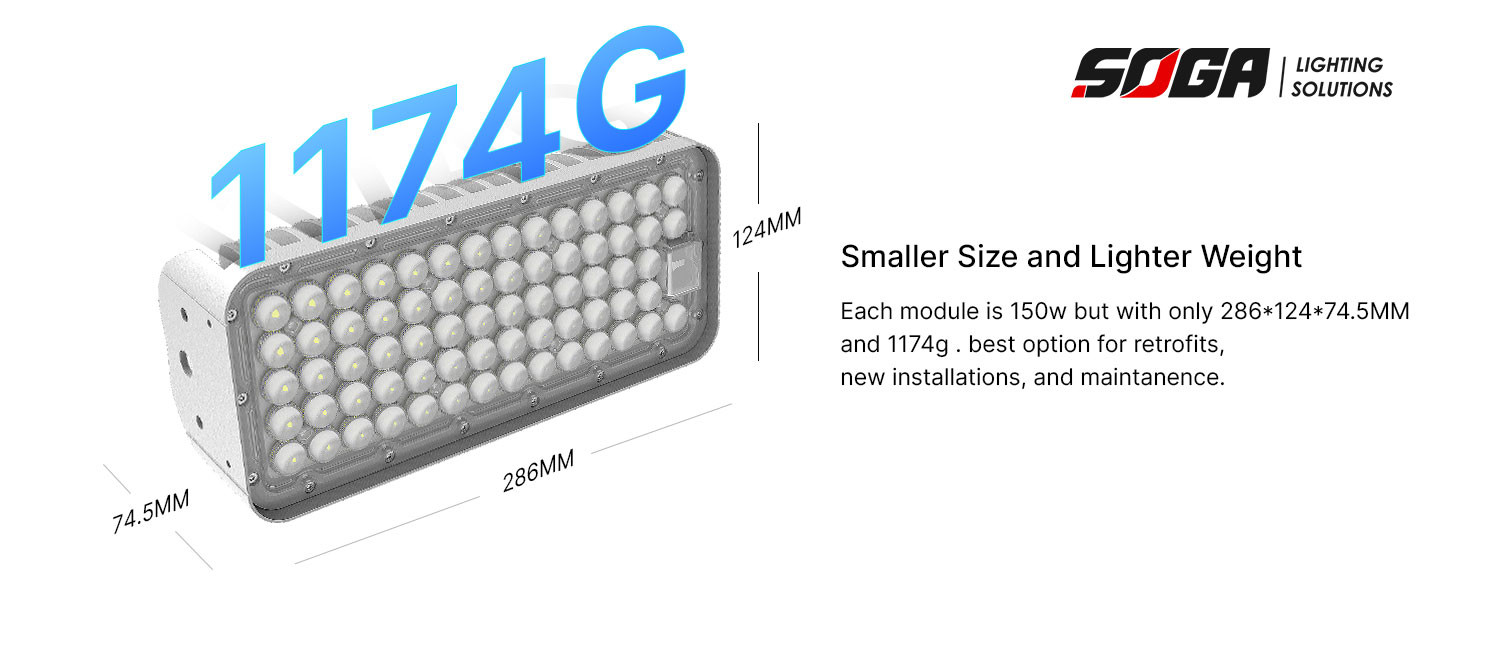 Asymmetric Sports Flood Lighting 150W Flood Light High Mast IK08