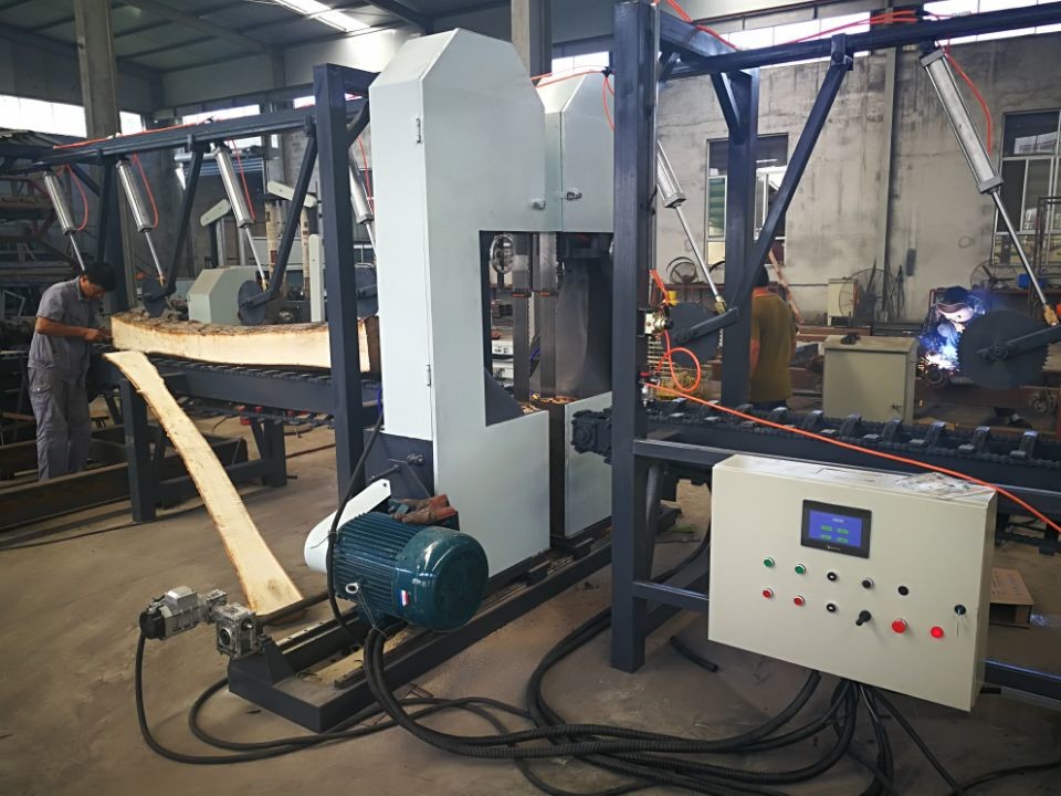 vertical band saw machine with trolley, CNC vertical bandsaw mill wood cutting