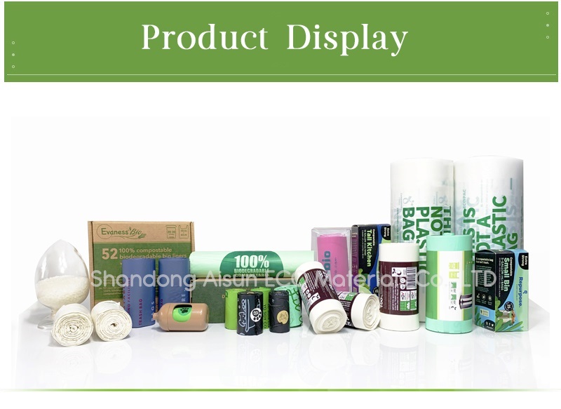 Factory Custom LOGO 100% Biodegradable Cornstarch Compostable Plastic Dog Poop Bags for pets
