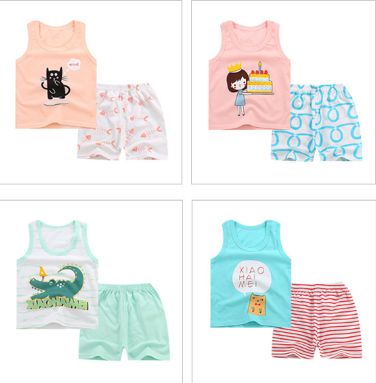 Sleeveless Cute Baby Boy Summer Clothes Random Combination Multiple Patterns