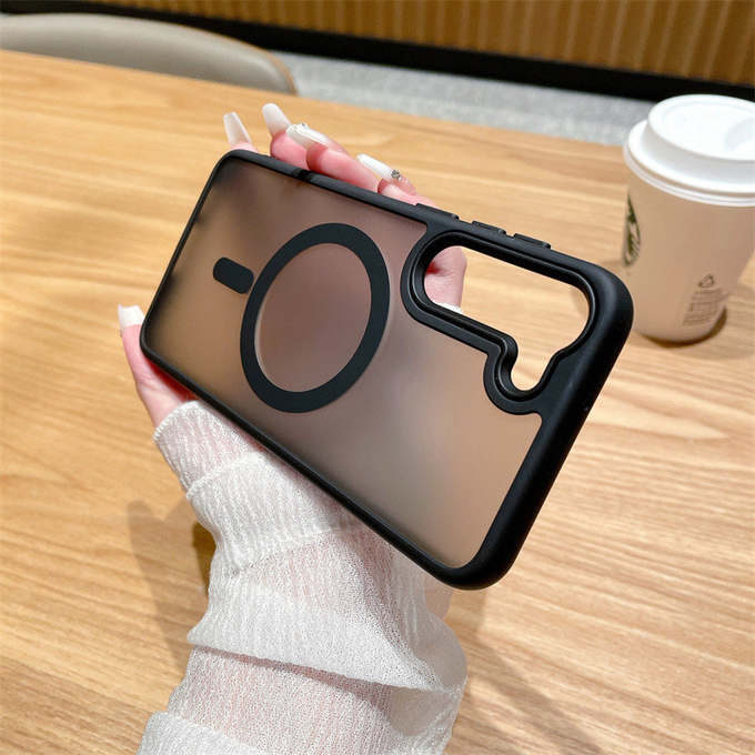 Translucent Matte Magnetic Magsafe Phone Case Shockproof For Samsung S24 S25 Ultra