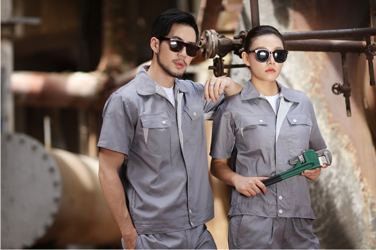 Customized Unisex Cotton Work Clothes for Men and Women Two Pieces Industrial Uniform