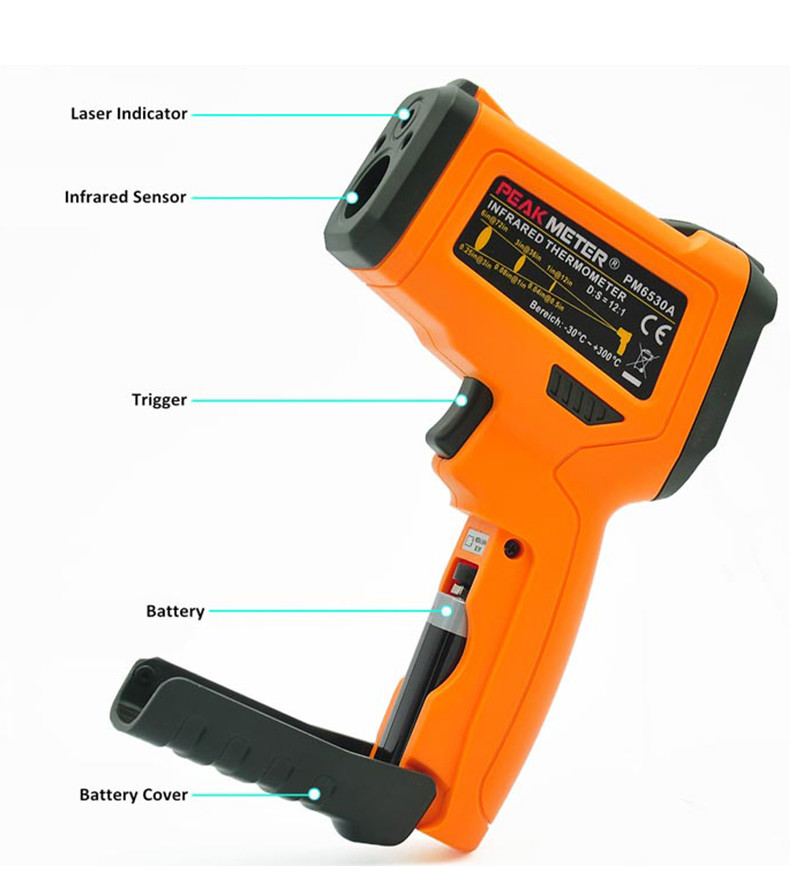 Professional Infrared Laser Thermometer , High Accuracy Laser Temperature Gun