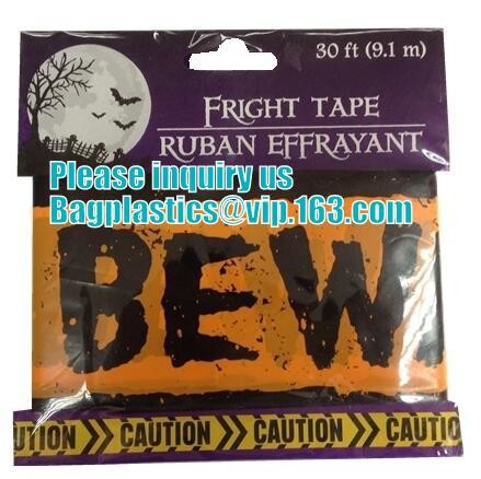 pe no adhesive fright tape halloween Caution Tape yellow warning tape,Custom Printed Halloween Party Decoration Caution