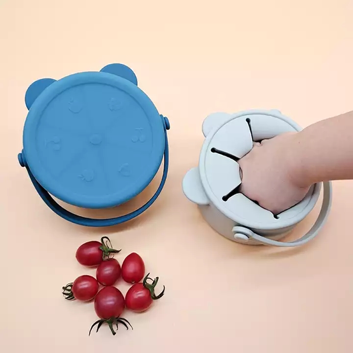 Kids Silicone Feeding Bowl Bear Shape BPA Free Baby Training Bowl Customized