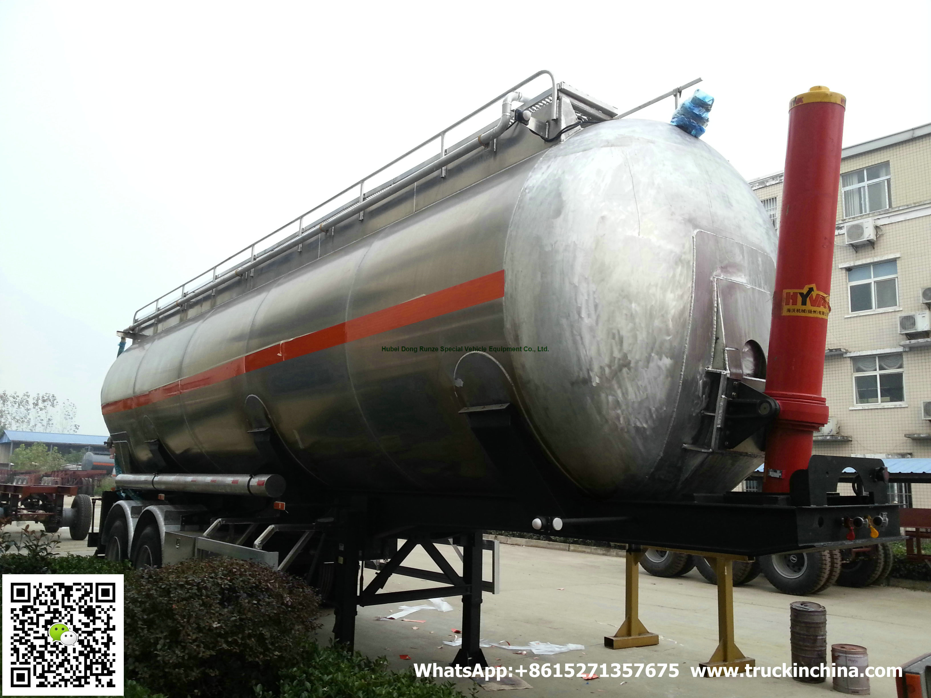 Aluminum Alloy Wheat Flour Bulk Tanker with Tipping Hydraulic Cylinder (6000USG-10000USG ）whApp:+8615271357675