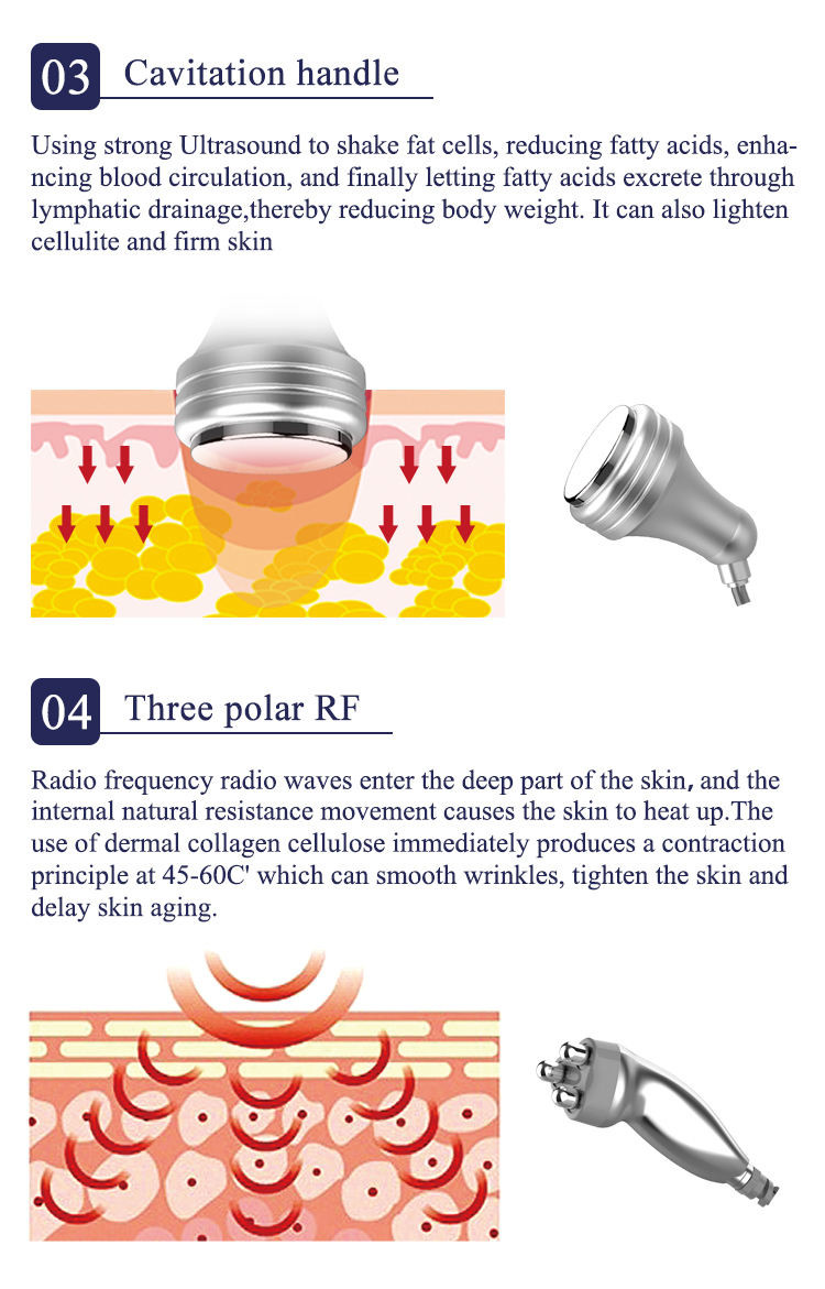 5MHZ RF 7 In 1 Cavitation Multifunction Cryolipolysis Machine Shock Wave