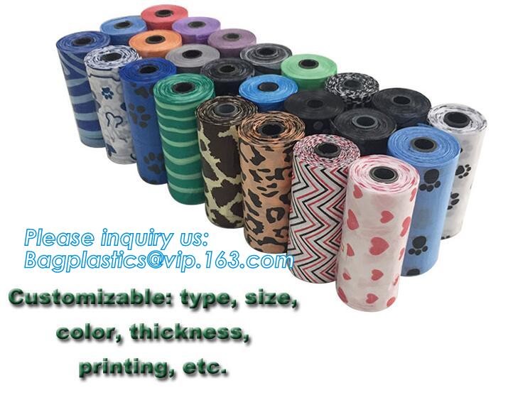 High Quality Eco-friendly Degradable Fashion With Printing Doggy Pet Dog Waste Poop Bags, Eco friendly pet dog waste poo