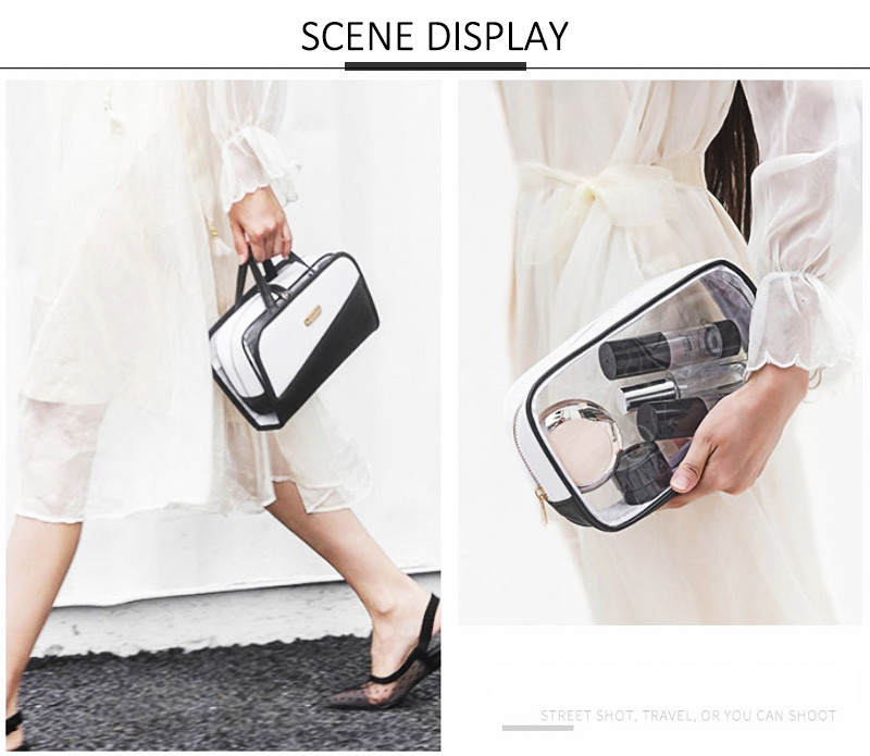Custom Large Capacity Waterproof Transparent PVC Cosmetic Bag