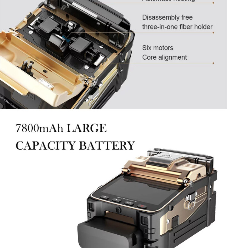 6 motor Fiber Optic Fusion Splicer for SM MM Bare Pigtail