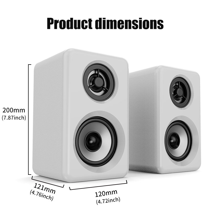 Piano Gloss White Active BT 2.0 Channel PC Gaming Speakers With Headphone And Mic Jack
