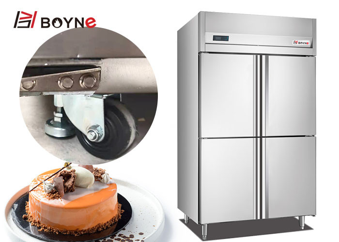 Stainless Steel Vertical 4 Door Commercial Kitchen Bakery Trays Insert Refrigerator