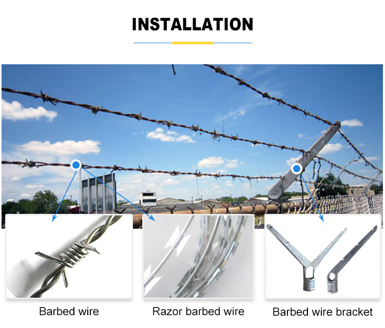 3 Strand Security Barbed Wire Single 14 Gauge Galvanized Fence Rolls Barbed Wire