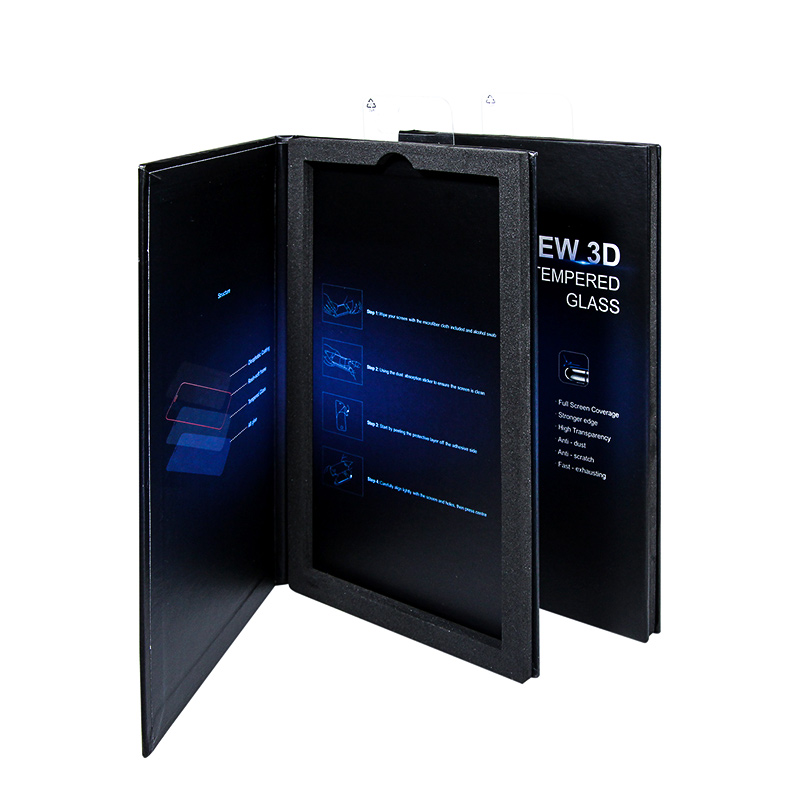 CMYK Printing Folding Cardboard Gift Box Mobile Tempered Glass Packing Box