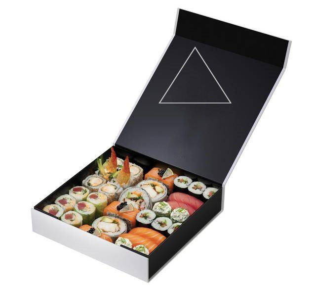 Recyclable Matte Varnish Cardboard Packaging Sushi Box