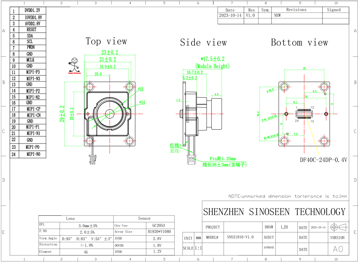 Low-Power and High-Resolution GC2053 Global Shutter Camera Module for Sports Cameras