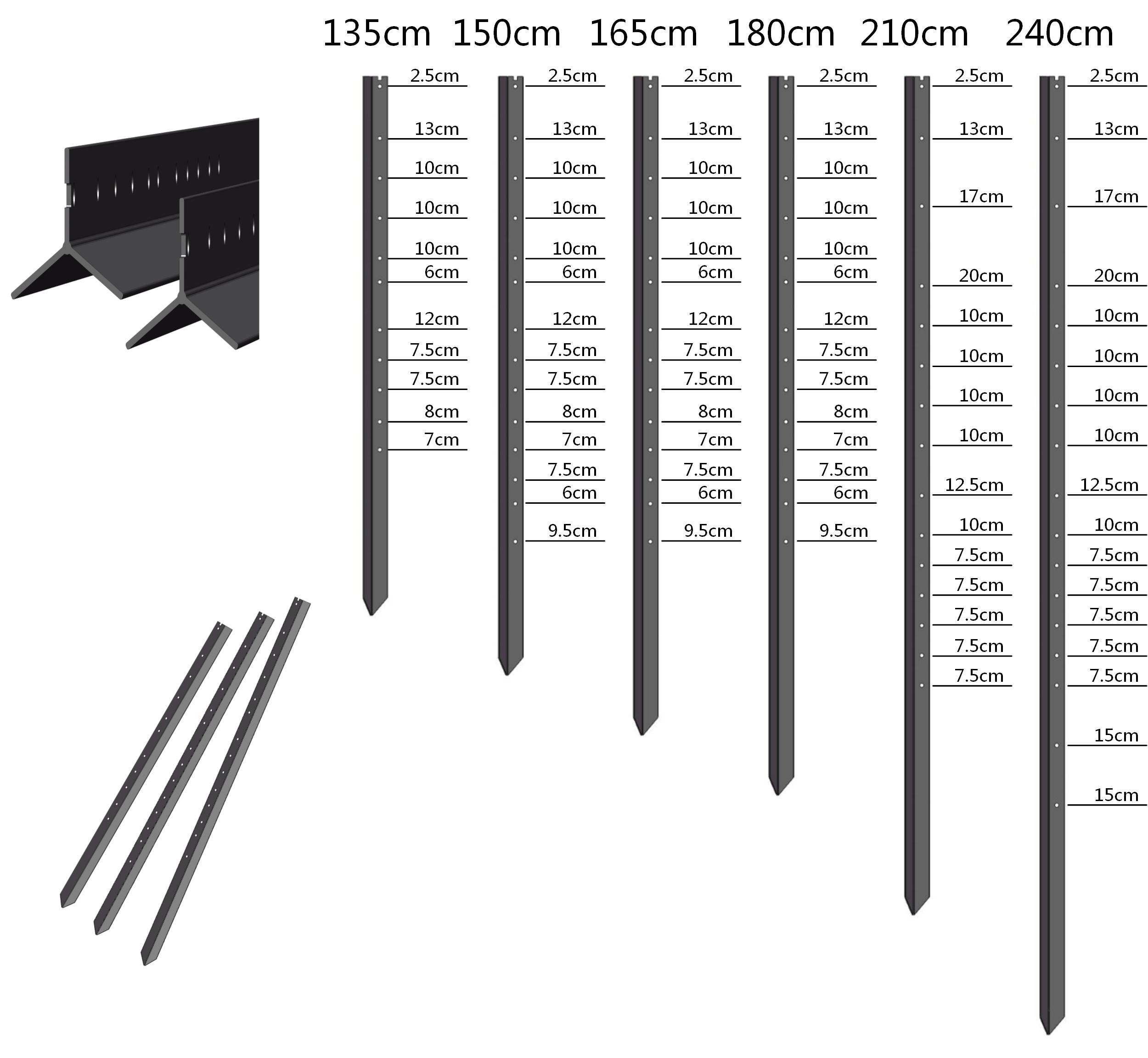 2.1m Black Bitumen Painted Star Picket/ Y Shaped Steel Post for 2.1mx2.4m temporary fencing