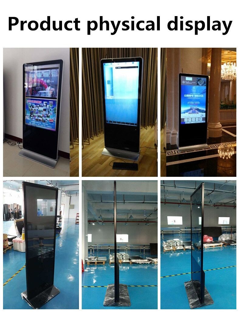 Battery Powered Digital Signage Floor Stands , Touch Screen Kiosk Stand 86 Inch Large Size