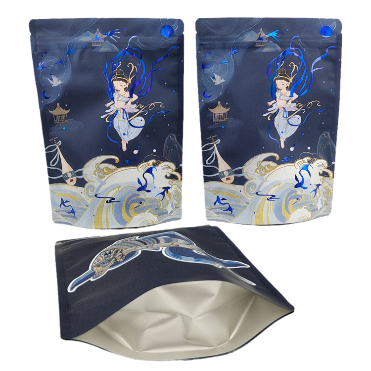 Custom Printed Ssmell Proof Bags with Logo Stand Up Aluminum Foil Zipper Bag with UV Printed