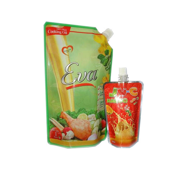 Colorful Juice Reusable Adult Drink Pouches Compostable Spouted Liquid Stand Up Pouches