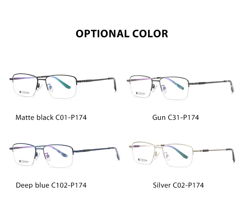 Prescription Available Titanium Frame Eyeglasses Customized B Grade FDA Certified