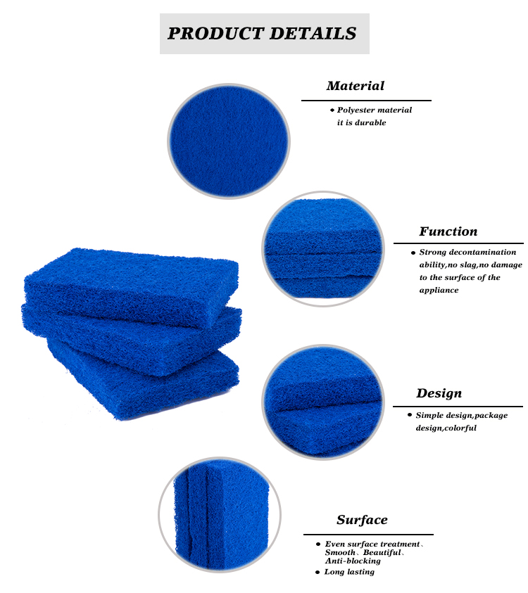 Polyester Cleaning Scouring Pad Long Lasting Nylon Scouring Pad Anti Blocking