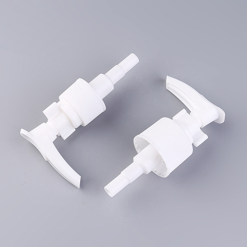 white color smooth left right opening cosmetic lotion pump sprayer head