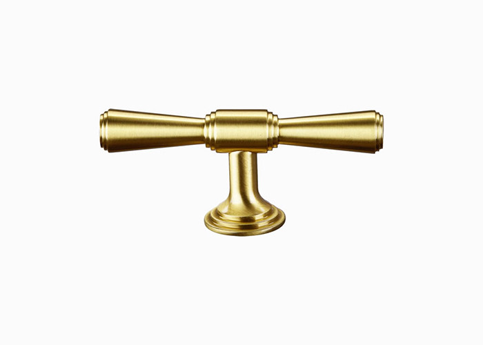 Modern Gold Brass Door Pull Handle Round 3D Design