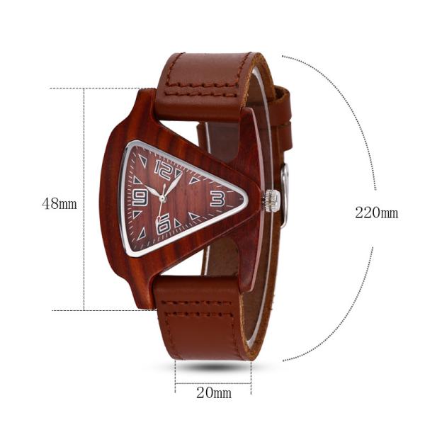 Women Wooden Wrist Watch Black Ladies Quartz Watches Female Bamboo Leather