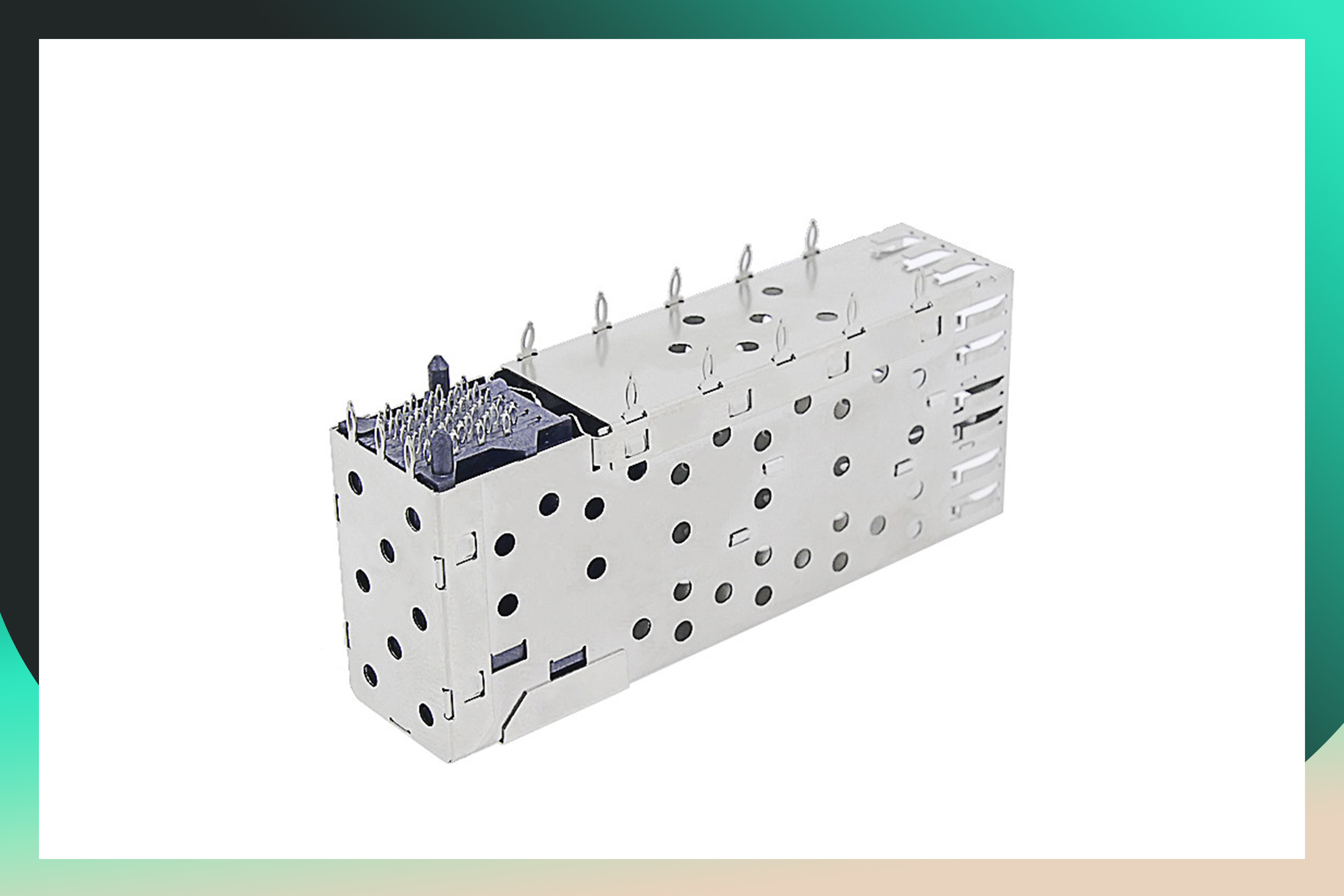 1X4 SFP Cage Connector U77-C4110-1011 Metal EMI Female Without Light Pipe