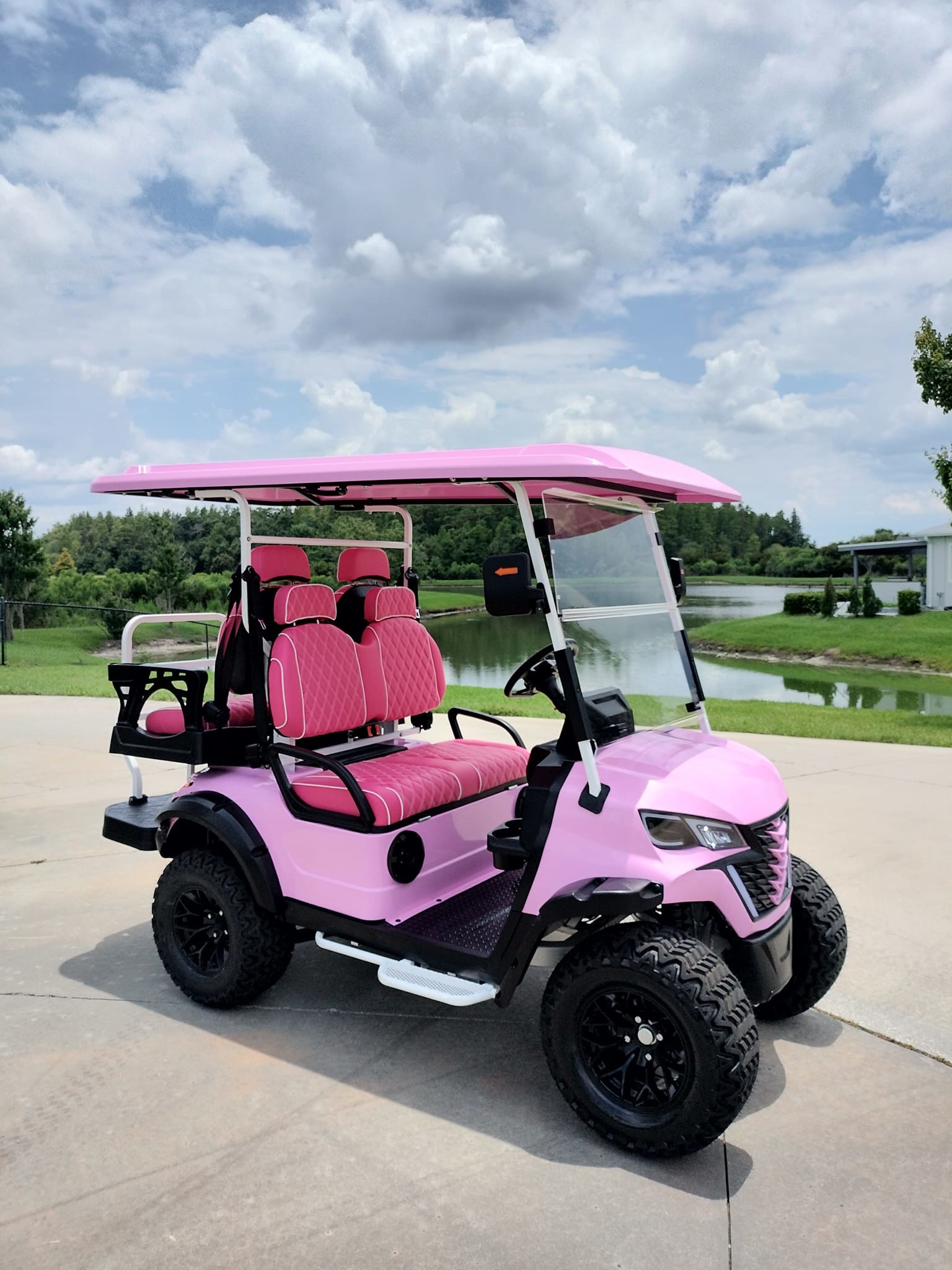 High Performance Four Seater Electric Golf Cart Long Range Battery Smart Navigation System Elegant Interior Details Showcase Taste