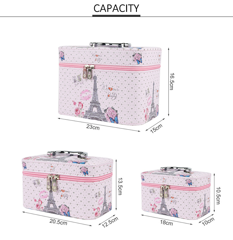 Travel Cosmetic Train Case Organizer With Mirror