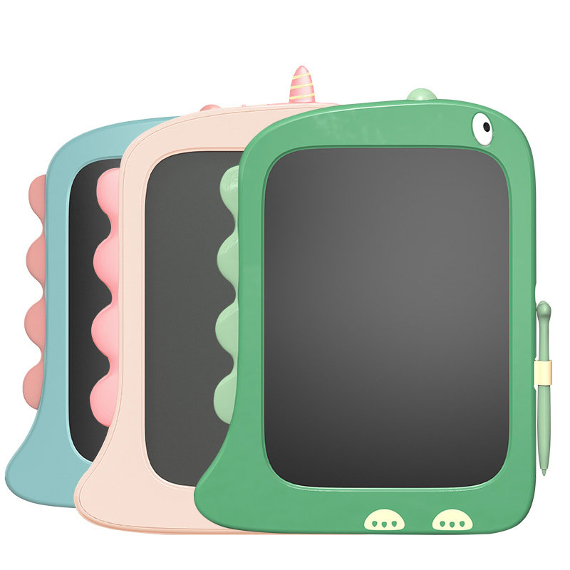 Unisex 8.5 Inch LCD Doodle Board Toy Green Dinosaur Drawing Pad for Kids 2-6 Years Old