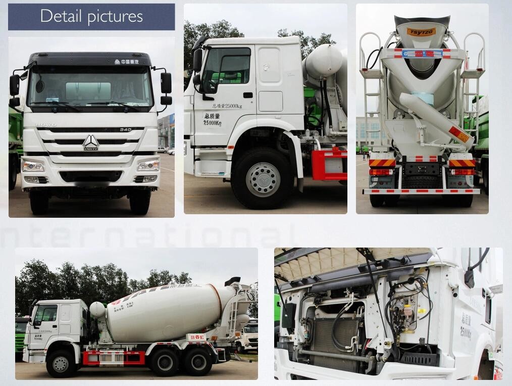 Howo On Site Concrete Mixing Truck , 10cbm Concrete Transit Mixer Truck