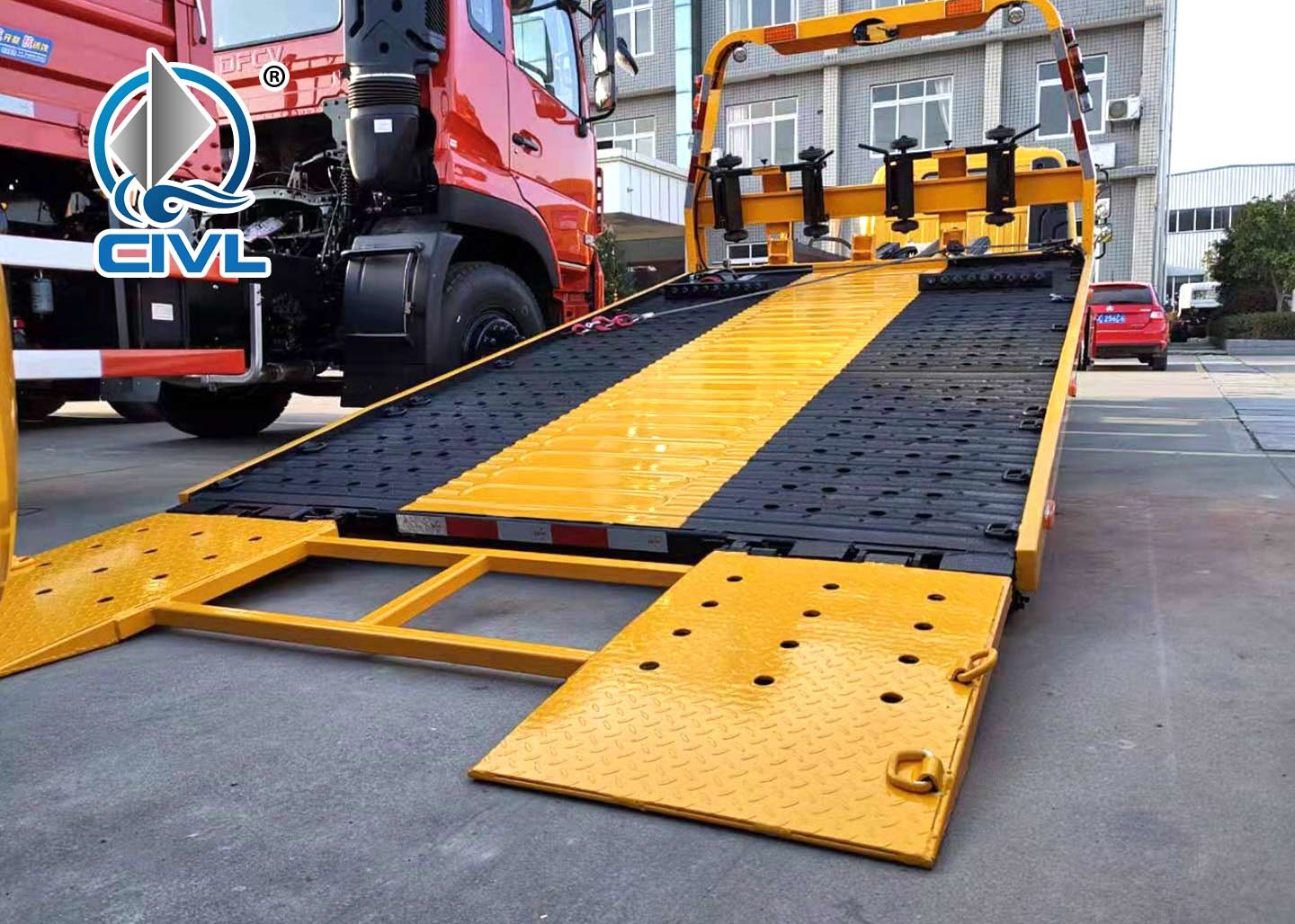 5 Ton Flatbed Tow Truck In White Howo Obstacle Heavy Duty Tow Trucks Flatbed Wrecker Carrier Road Rescue Vehicle