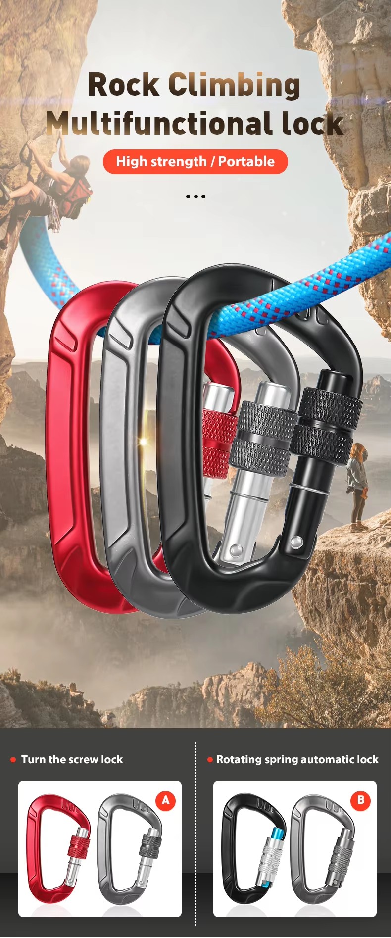 Climbing Hook Heavy Duty Stainless Steel Rugged Design Rock Climbing
