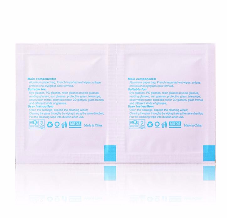 Food Grade Aluminum Foil Laminated Paper Bags for Glasses/Screen/Lens Cleaning Wipes