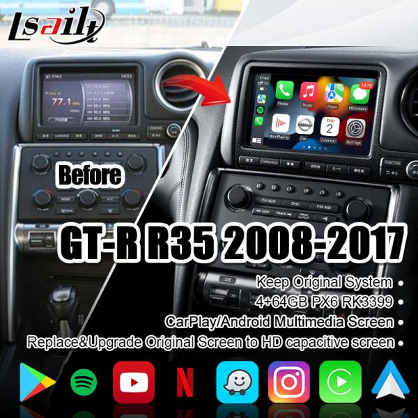 Quality Lsailt Car Multimedia Screen for GT-R GTR R35 with 4+64GB Wireless CarPlay, Upgrade DisPlay for sale