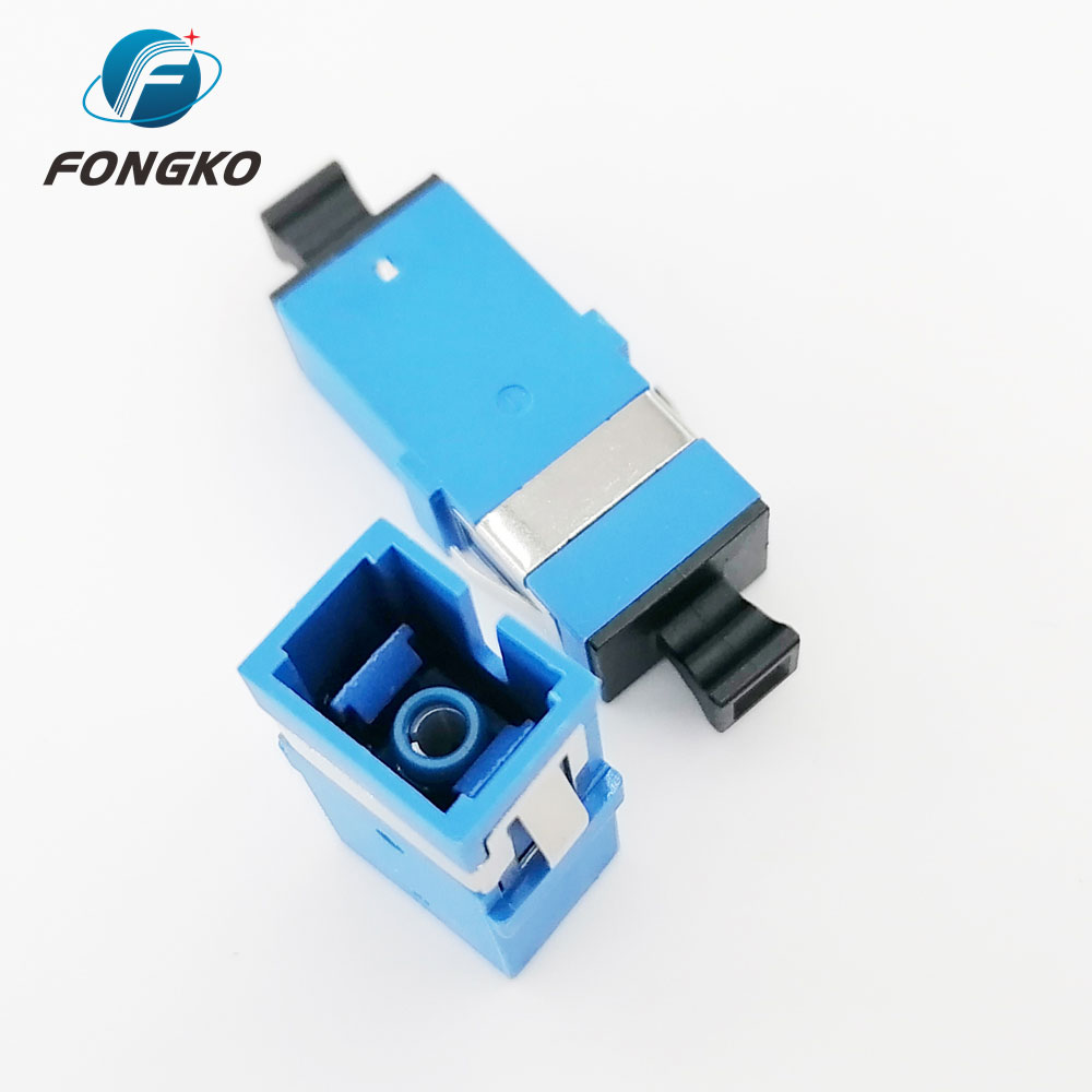 SM Simplex SC UPC Fiber Optic Adapter With Metal Shrapnel