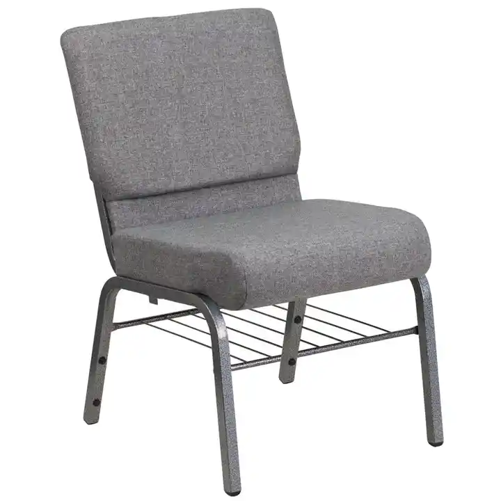 Stackable Padded Church Chairs Grey Auditorium Seating Chairs For School