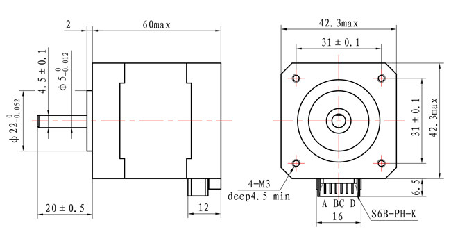 0.86N.M Nema 17 Stepper Motor Kit 1.5A 1.8 Degree Stepper Motor