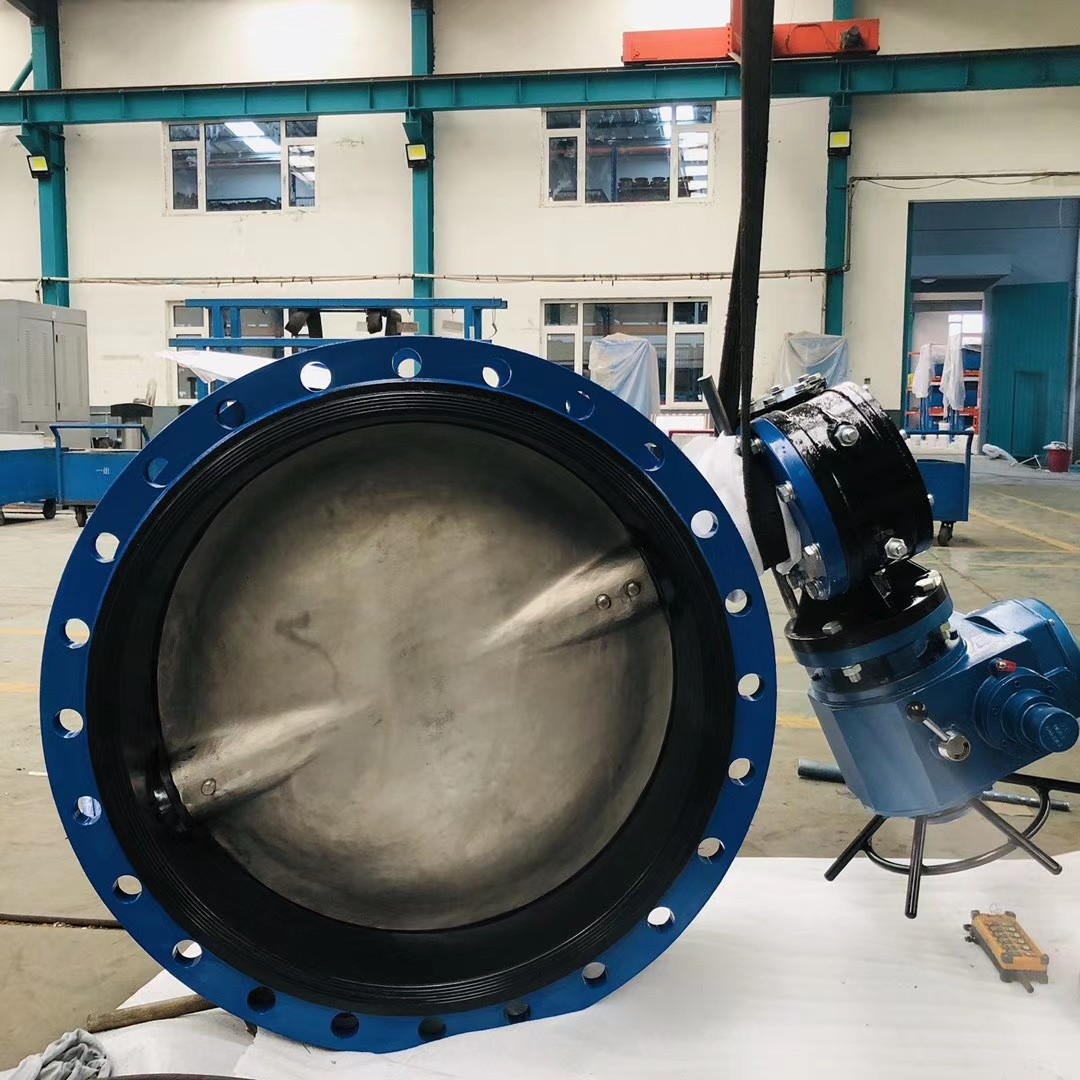 Bs Awwa Dn150 Flanged Soft Sealing Double Eccentric Flange Butterfly Valve