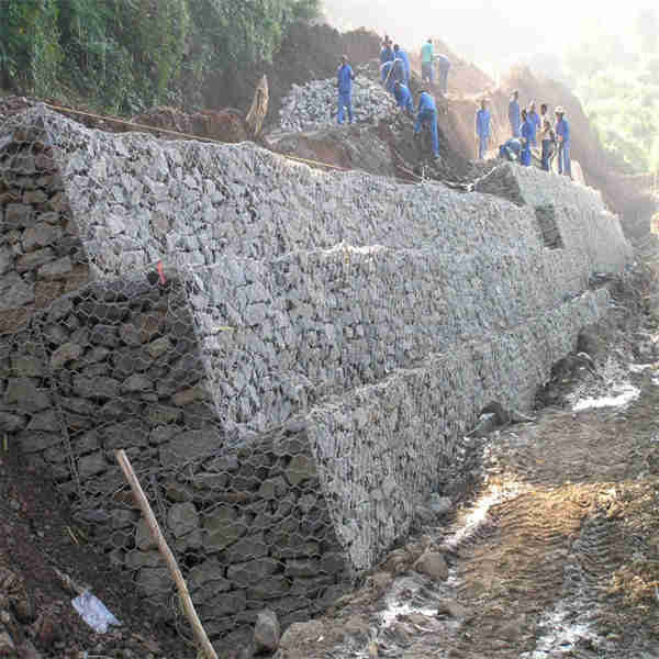 2*1*1m Standard 2mm Galvanized Gabion Basket Hexagon Mesh For Embankment Reinforcement