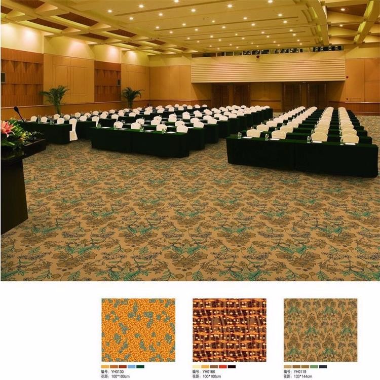 Available design red gold printed nylon carpet for meeting room