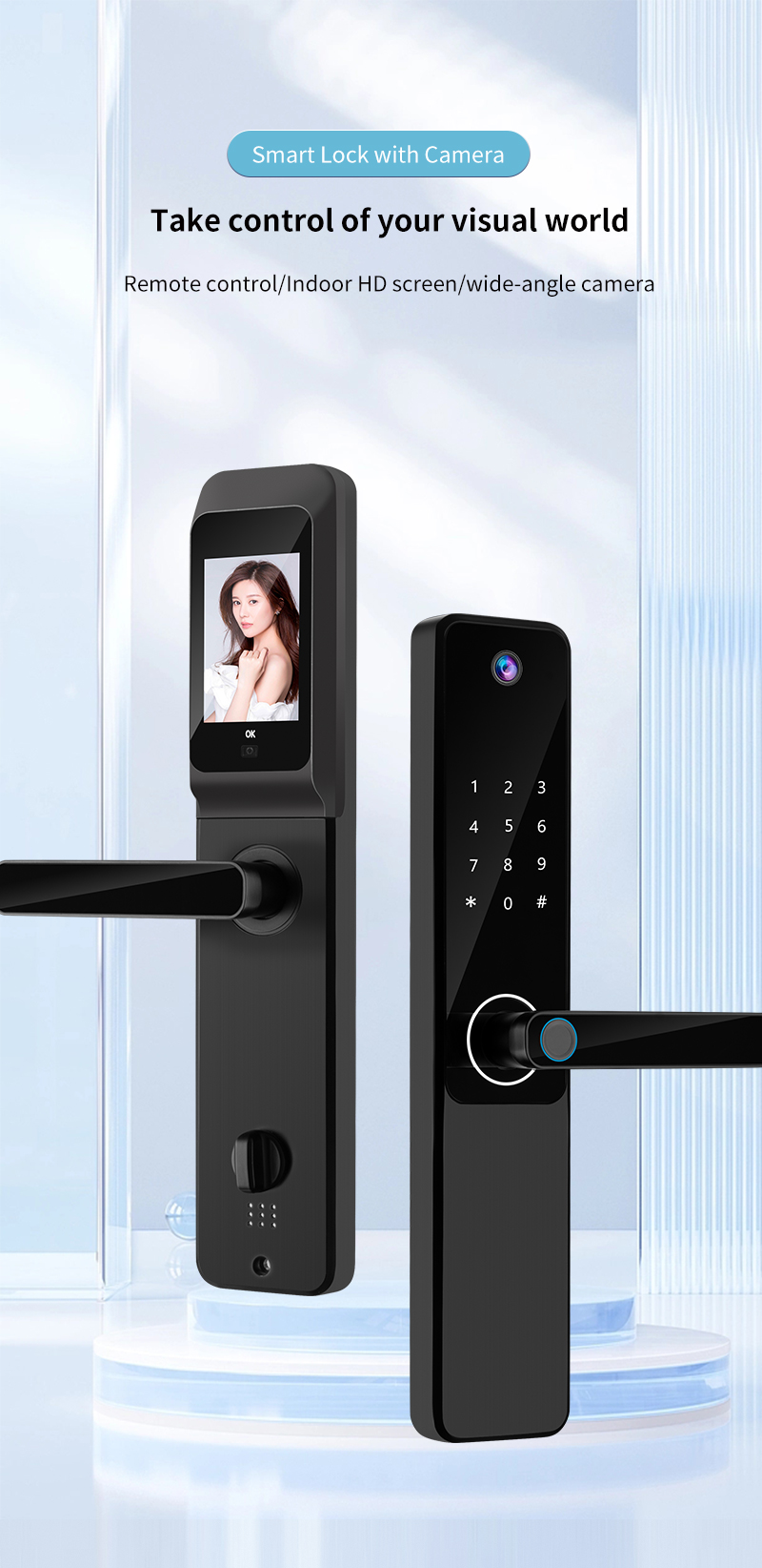 S802pro Camera Door Lock ROHS Digital Door Lock With Camera